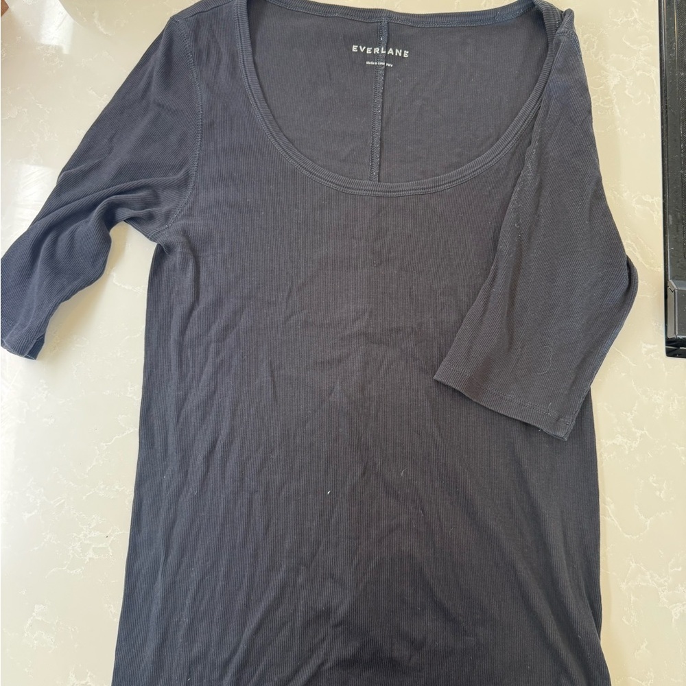 Everlane Women's Charcoal Long Sleeve Tee